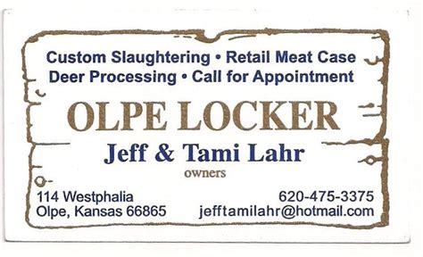 Olpe Locker Llc Olpe opening hours 114 WESTPHALIA STREET.